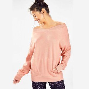 Fabletics Zaylee Almond Cross Front Off Shoulder Pullover XL
